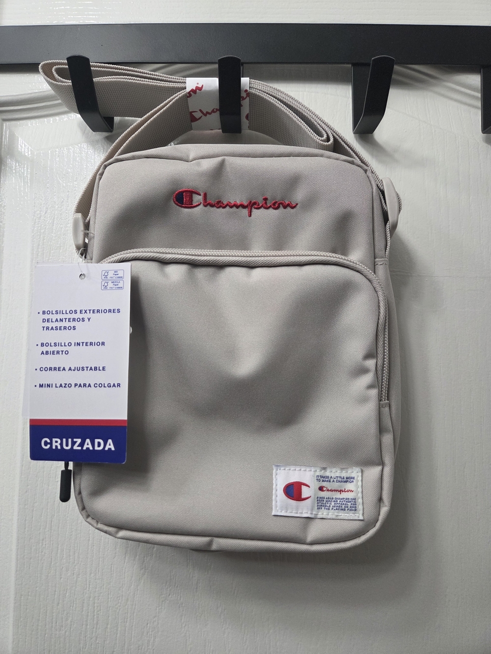 Champion Cruzada Belt Bag - Light Beige with Red Logo